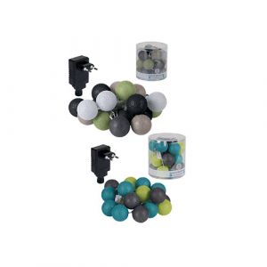 Guirlande avec prise en gris vert et beige