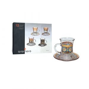 Coffret de 6 verres à thé avec 6 sous tasses