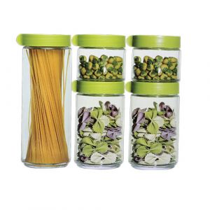 Lot de 5 boites de conservation en verre
