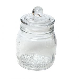 Pot en verre avec couvercle