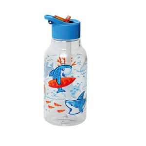 Bouteille en plastique décorée avec paille