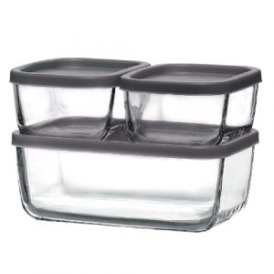 Lot de 3 boites de conservation en verre