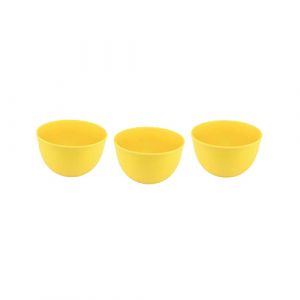 Lot de 3 bols en fibre de bamboo jaune
