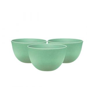 Lot de 3 bols en fibre de bamboo vert