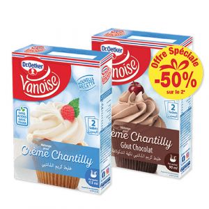 Pack créme chantilly nature avec créme chantilly chocolat