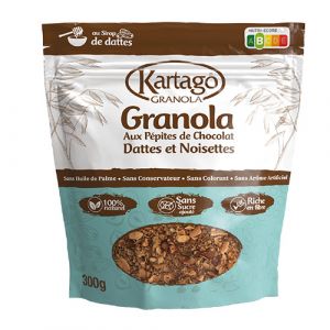 Granola aux pépites de chocolat dattes et noisettes