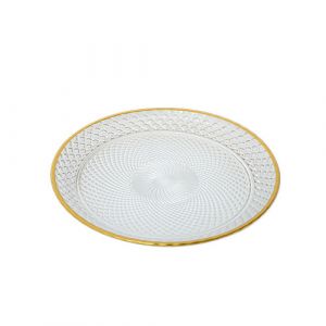 Assiette avec bordure dorée