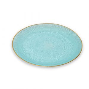 Assiette en verre avec bordure dorée