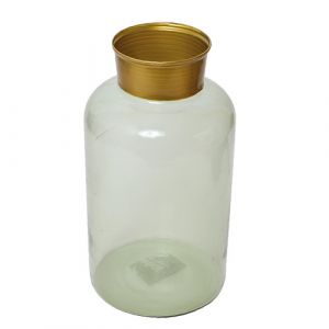 Vase en verre vert
