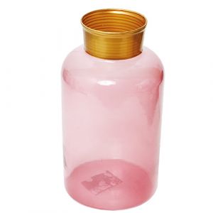 Vase en verre rose