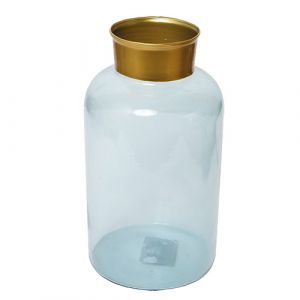Vase en verre bleu