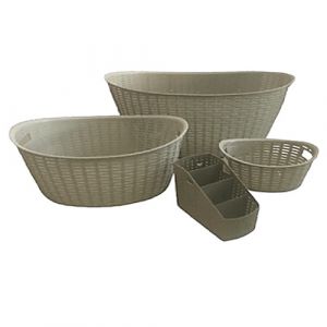 Lot de 3 paniers avec panier à 4 compartiments