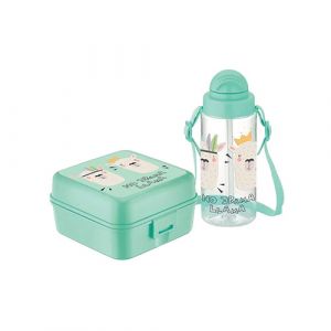 Bouteille tritan avec lunch box lama