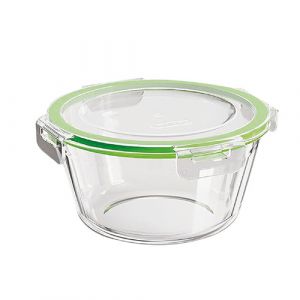Boite de conservation en verre ronde avec couvercle