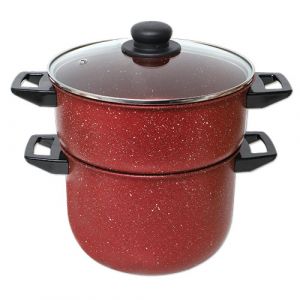 Couscoussier granit rouge avec couvercle