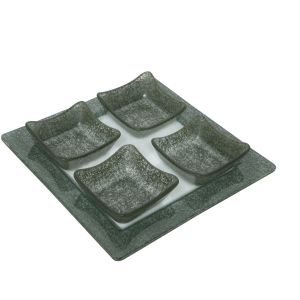 Set de 4 bols en verre avec assiette