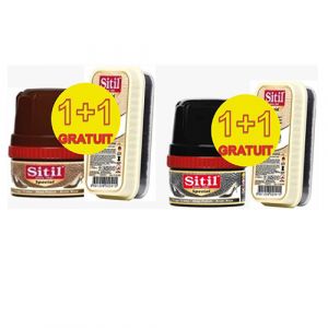Lot crème cirage avec éponge naturel