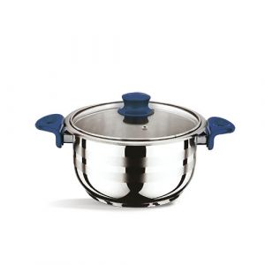 Faitout inox avec couvercle en verre