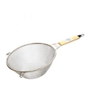Passoire en inox avec manche en bois