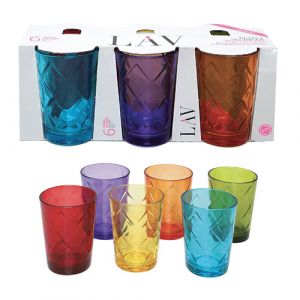 Lot 6 verres colorés