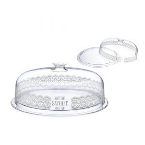Assiette à gâteau en plastique avec cloche