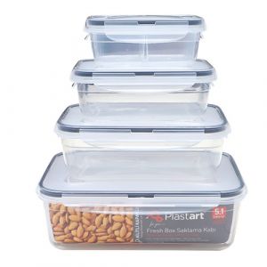 Set de 4 boites de conservation en plastique