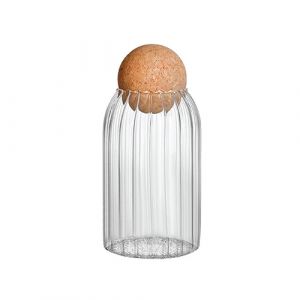 Pot en verre avec couvercle en bois 