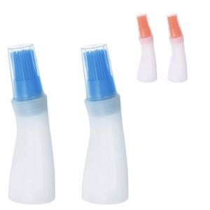 Lot de 2 pinceaux à l'huile en silicone avec couvercle 