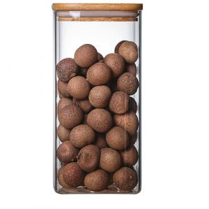 POT DE CONSERVATION AVEC COUVERCLE EN BOIS 