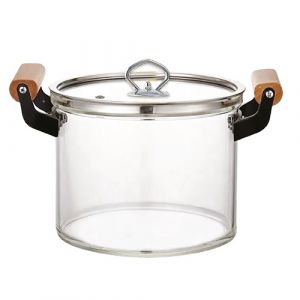 Faitout en verre avec couvercle 