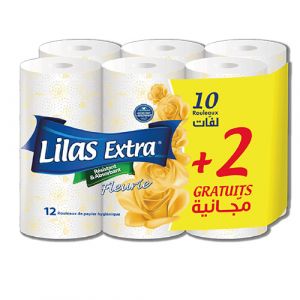 10 rouleaux papiers hygiéniques +2 gratuit 