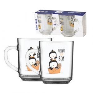 Coffret 2 mugs enfant hello baby boy