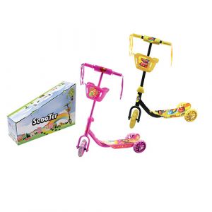 Trotinette 3 roues jaune/rose 