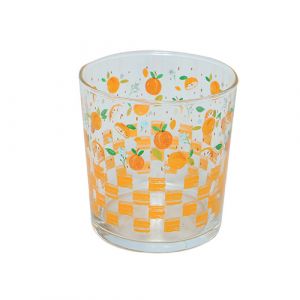 Verre à eau  motif orange