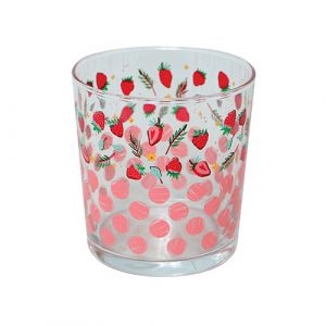Verre à eau motif fraise