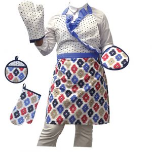 Set de 3 ensembles de cuisine gant tablier manique