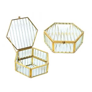 Boite à bijoux en verre transparente