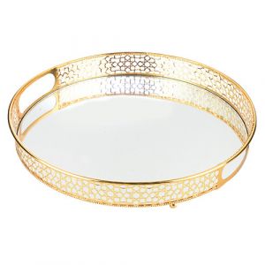 Plateau miroir doré
