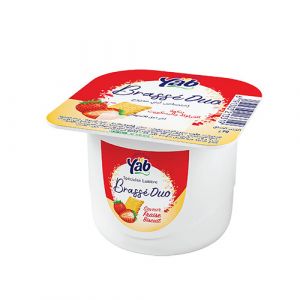 Yaourt brassé duo biscuit fraise