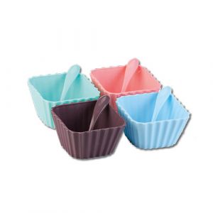 Lot 4 bols de fruits carrées
