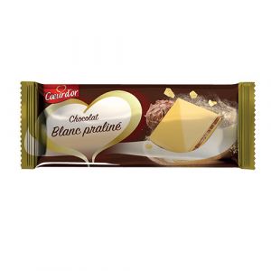 Tablette de chocolat blanc praliné