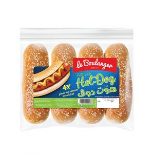 Sachet de 4 pieces hotdog sesame le boulanger