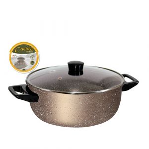 Faitout avec couvercle granite gold  