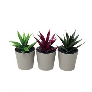 Lot 3 pots avec fleurs artificielle