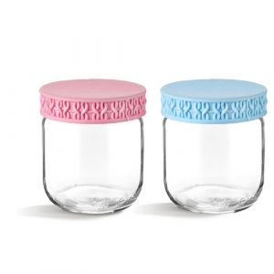Pot en verre avec couvercle