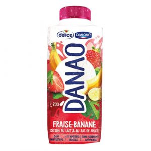 Lot de 4 boissons lactées fraise banane 