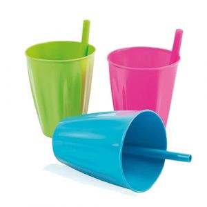 Set de 3 goblets avec paille 