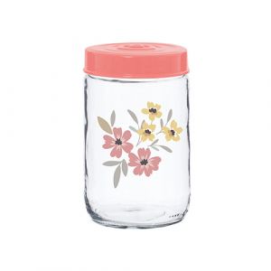 Bocal en verre motif fleur