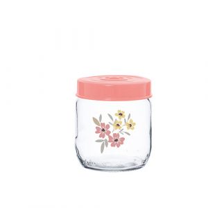 Bocal en verre motif fleur