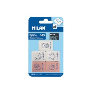 Blister de  5 gommes + dessins enfants 